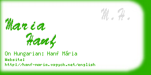 maria hanf business card